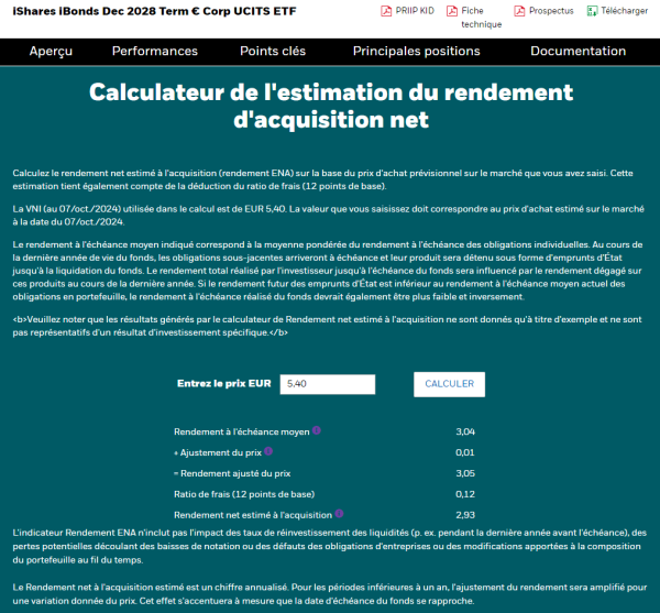 Calculateur de rendement à l'échéance iShares iBonds par BlackRock